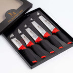 Handmade Red Black Series Kitchen and Butcher Knife Set vendor-unknown