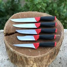 Handmade Red Black Series Kitchen and Butcher Knife Set vendor-unknown